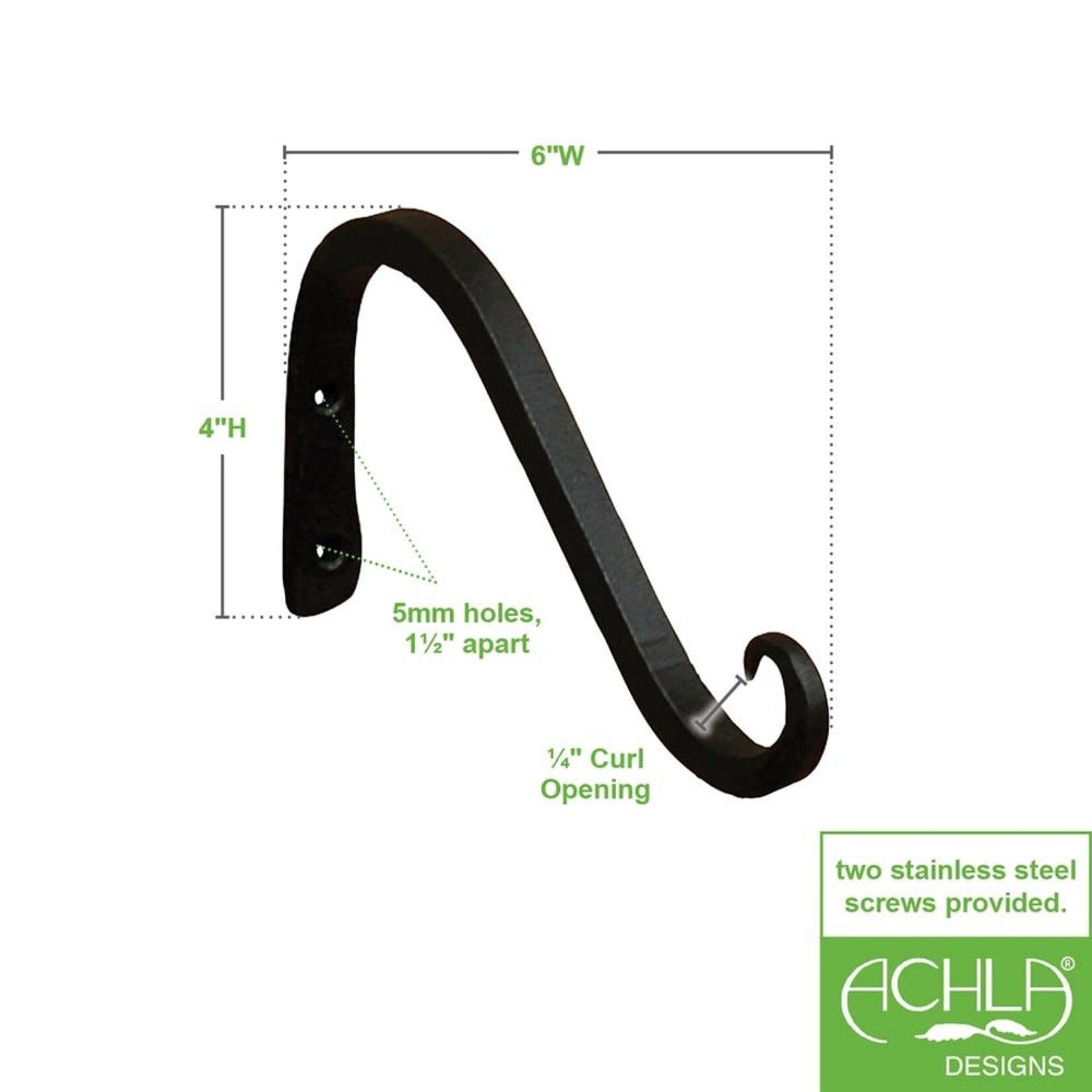 Achla Designs Bracket 6" Angled/Curved Up