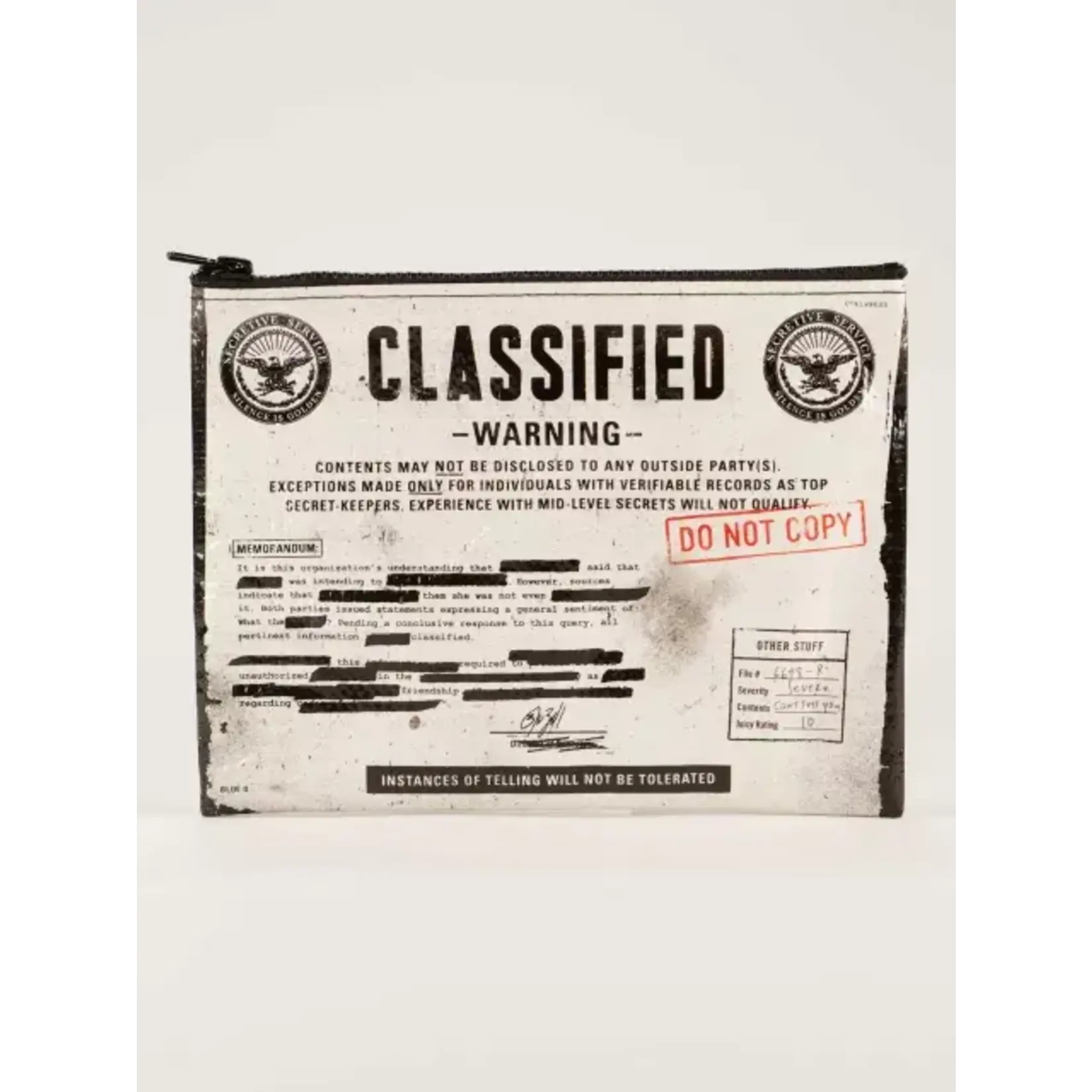 BlueQ 'CLASSIFIED' ZIPPER POUCH