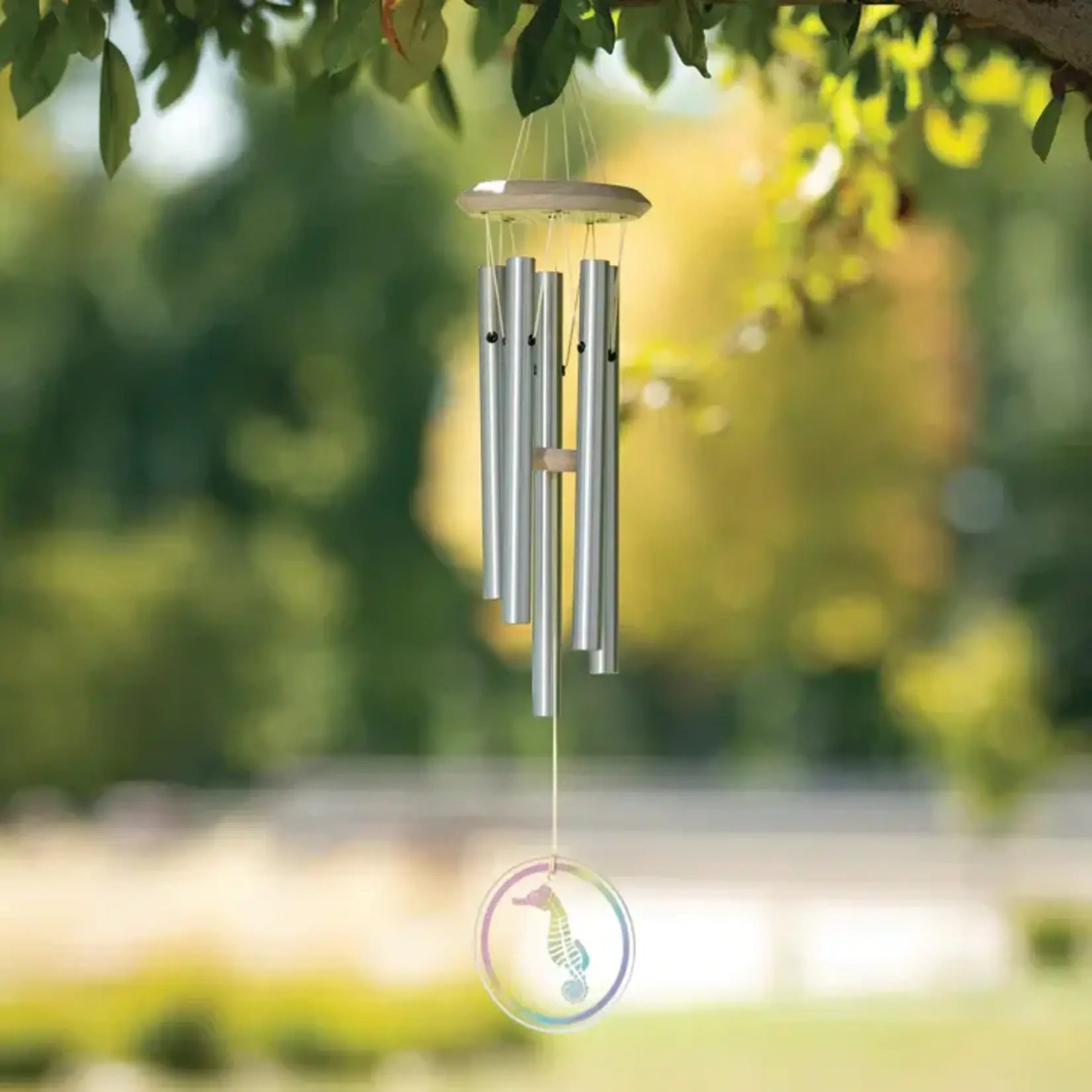 Woodstock Chimes Coastal Windchime with Glass Seahorse