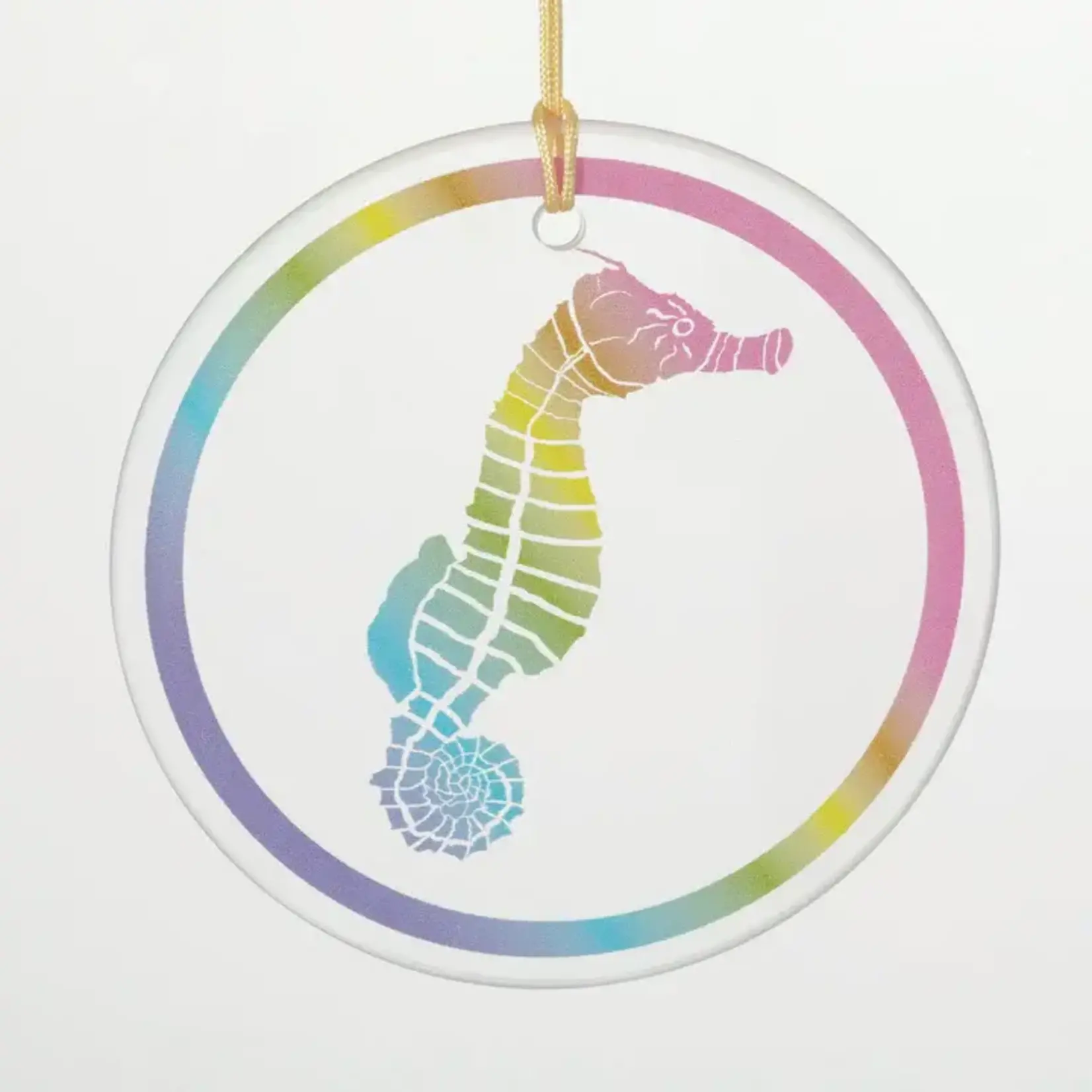 Woodstock Chimes Coastal Windchime with Glass Seahorse