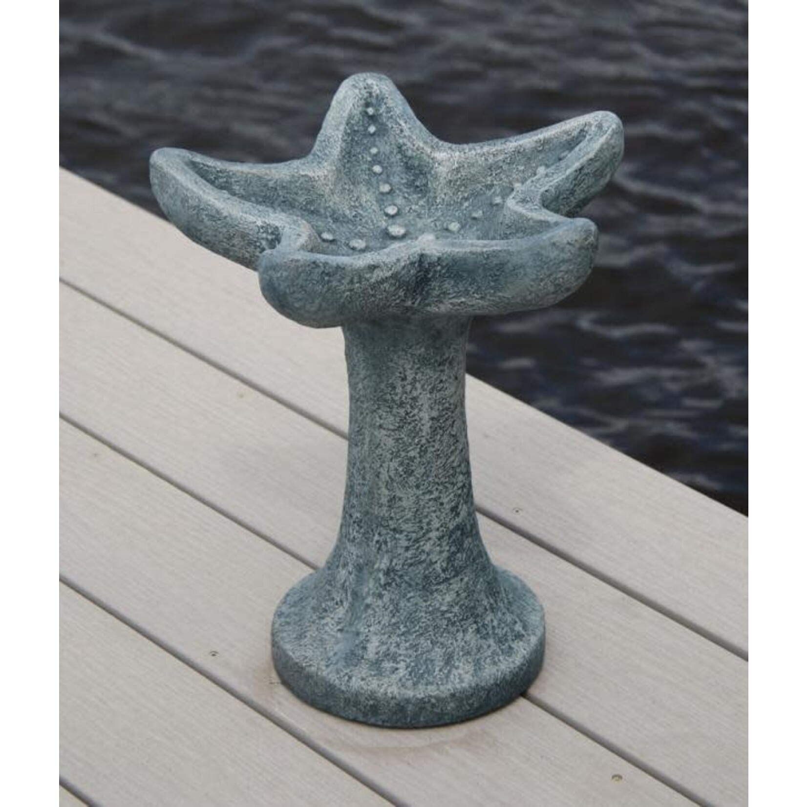 Massarelli Stone Petite One Piece Starfish Birdbath