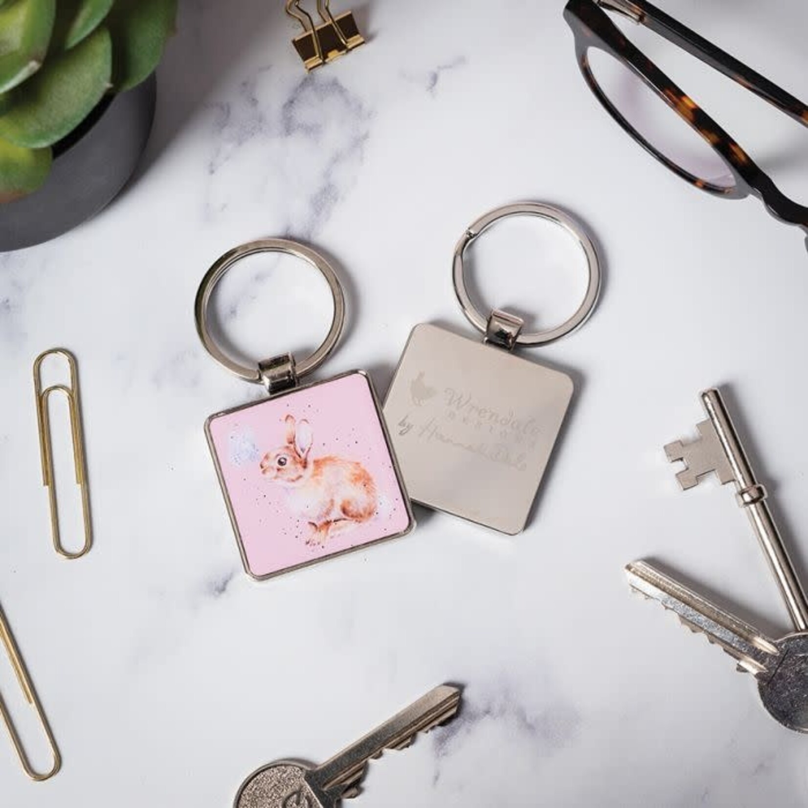 'I SPY A BUTTERFLY' RABBIT KEYRING