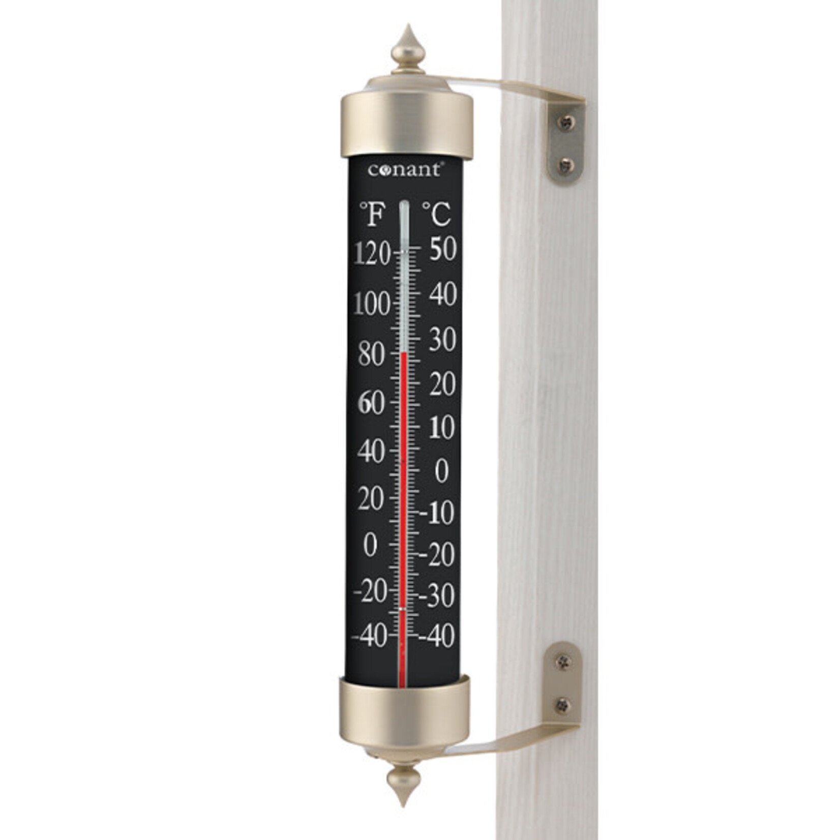 Conant Custom Brass Indoor Outdoor Thermometer High Contrast