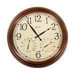 Conant Custom Brass Wall Clock With Thermometer/Hygrometer