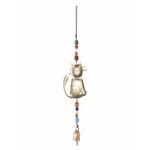Flowery Cat hanger with Beads and Bell