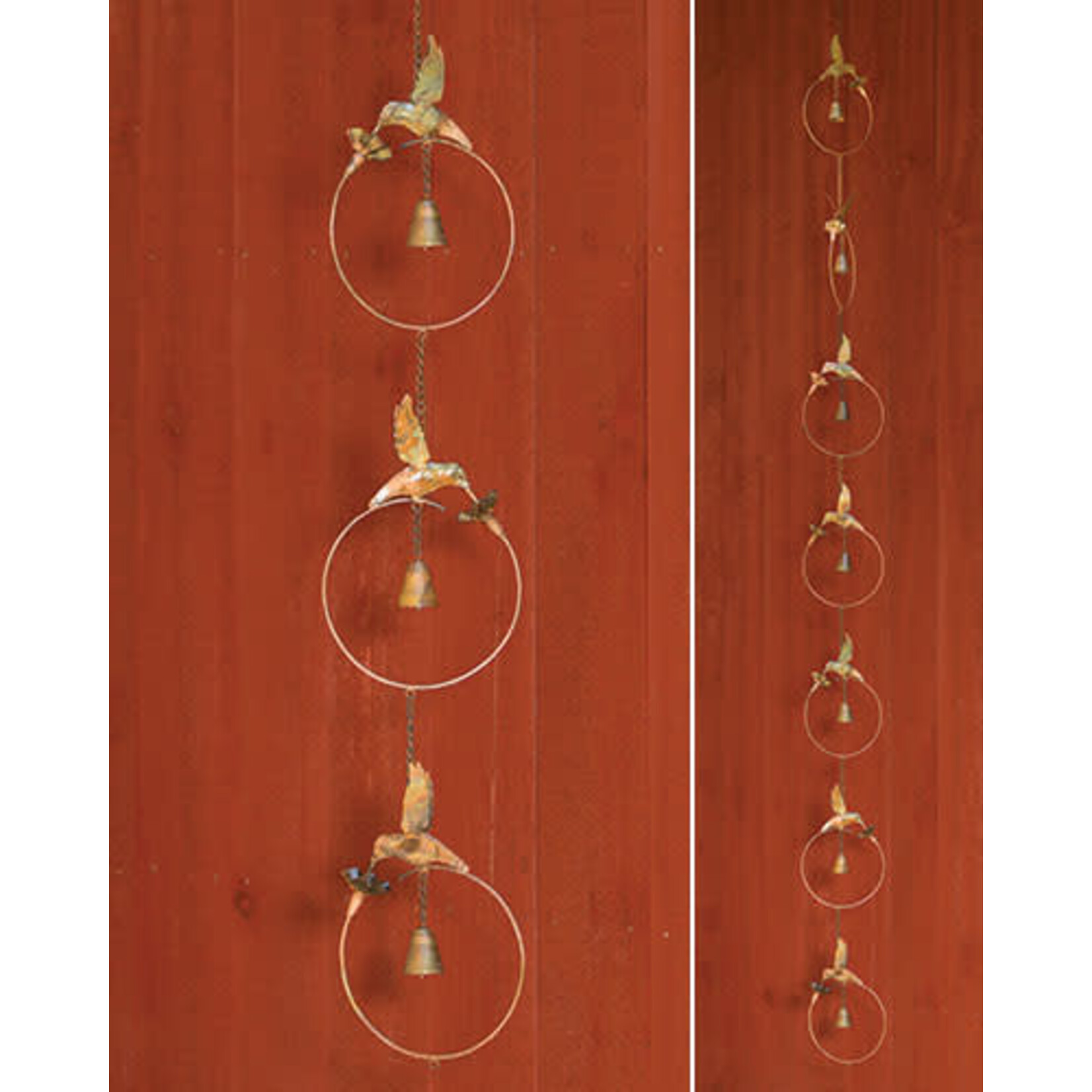 Flamed Hummingbird Rain Chain 96"