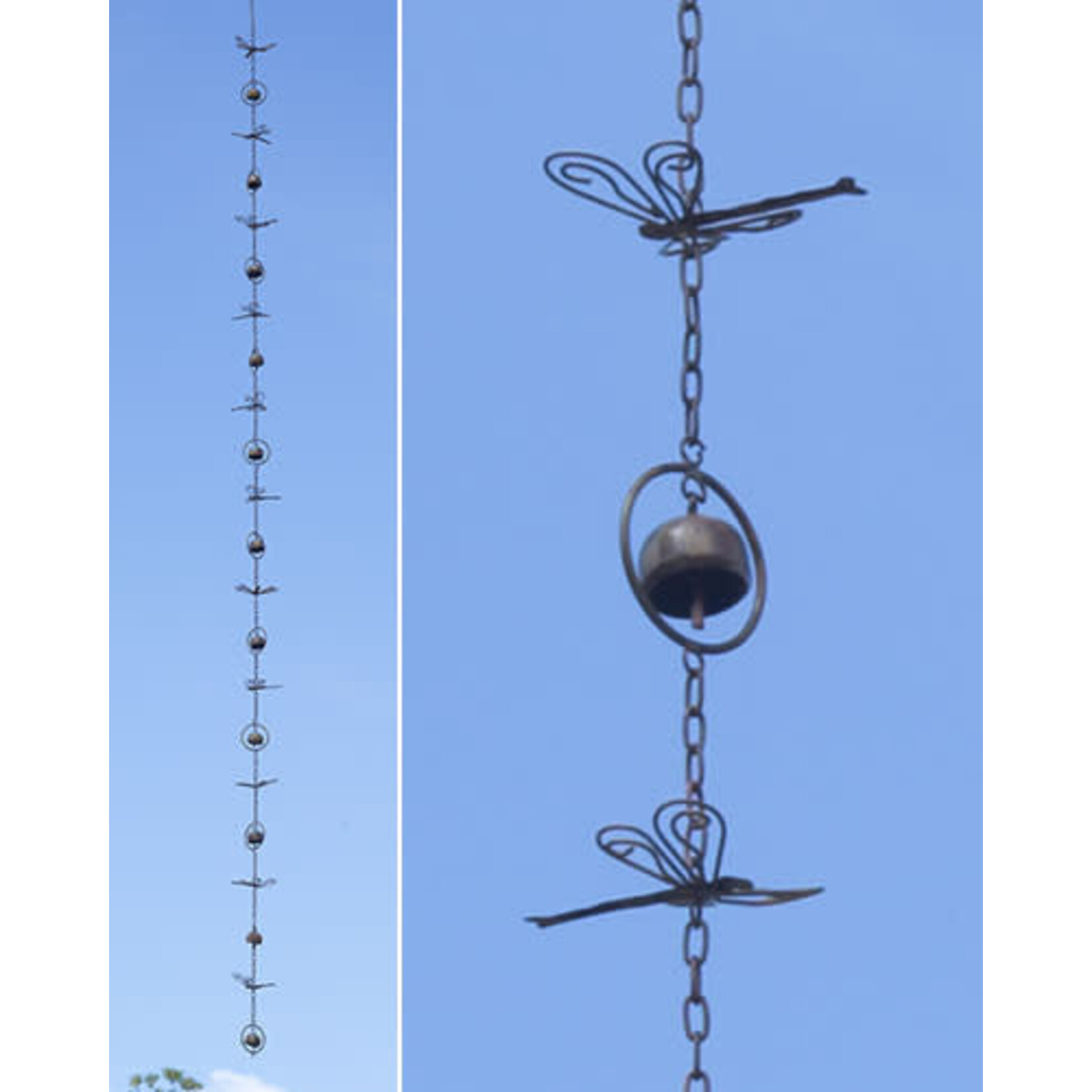 Dragonflies & Bells Rain Chain  (G 20)