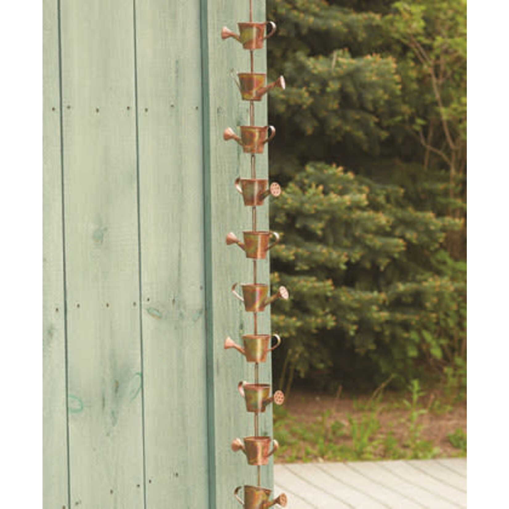 Flamed Watering Can Rain Chain  (H 14)