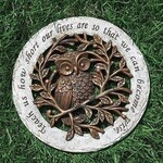 Owl Stepping Stone 12"D    (D10)