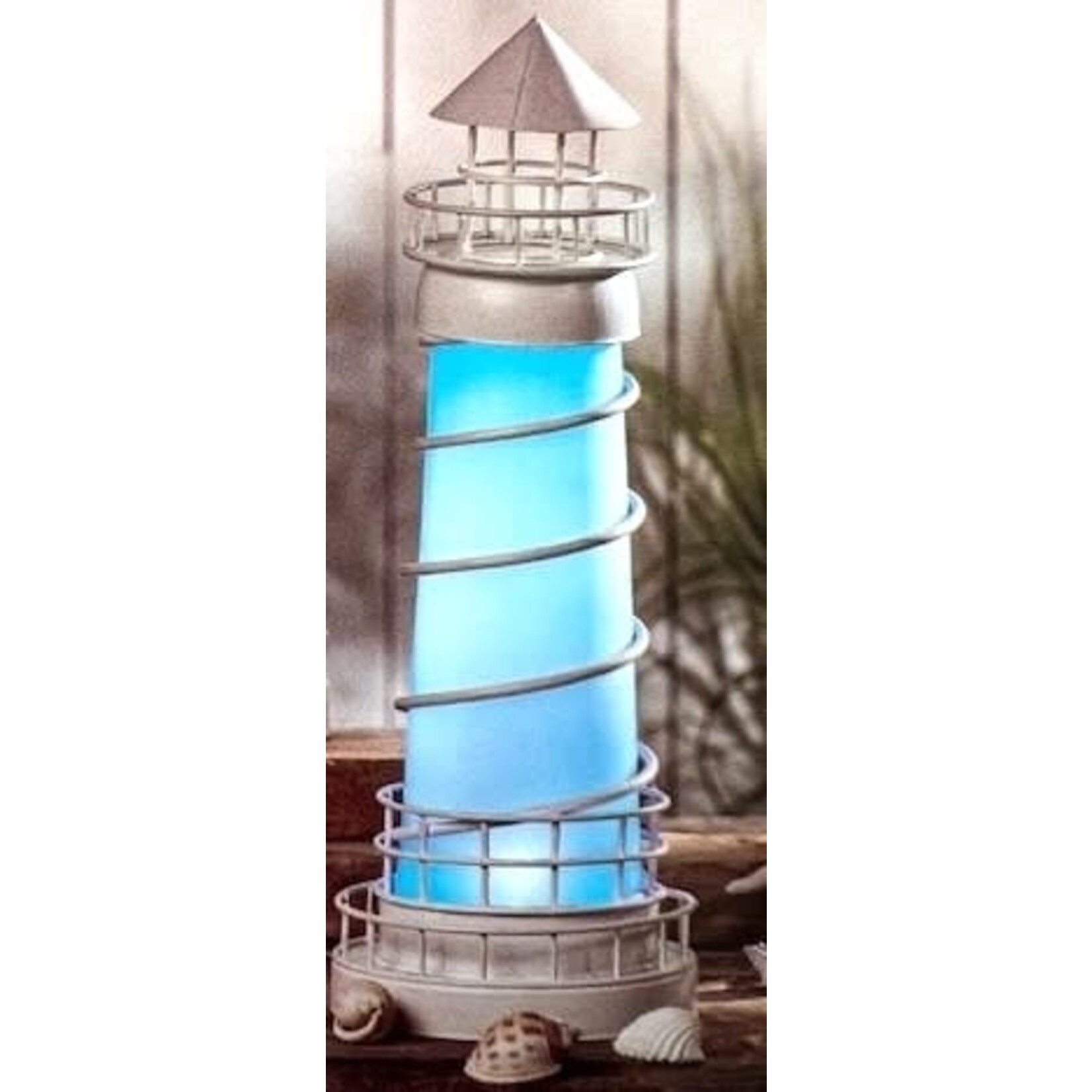 Solar Lighted Lighthouse Blue