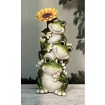Stacking Frogs Figure with Sunflower