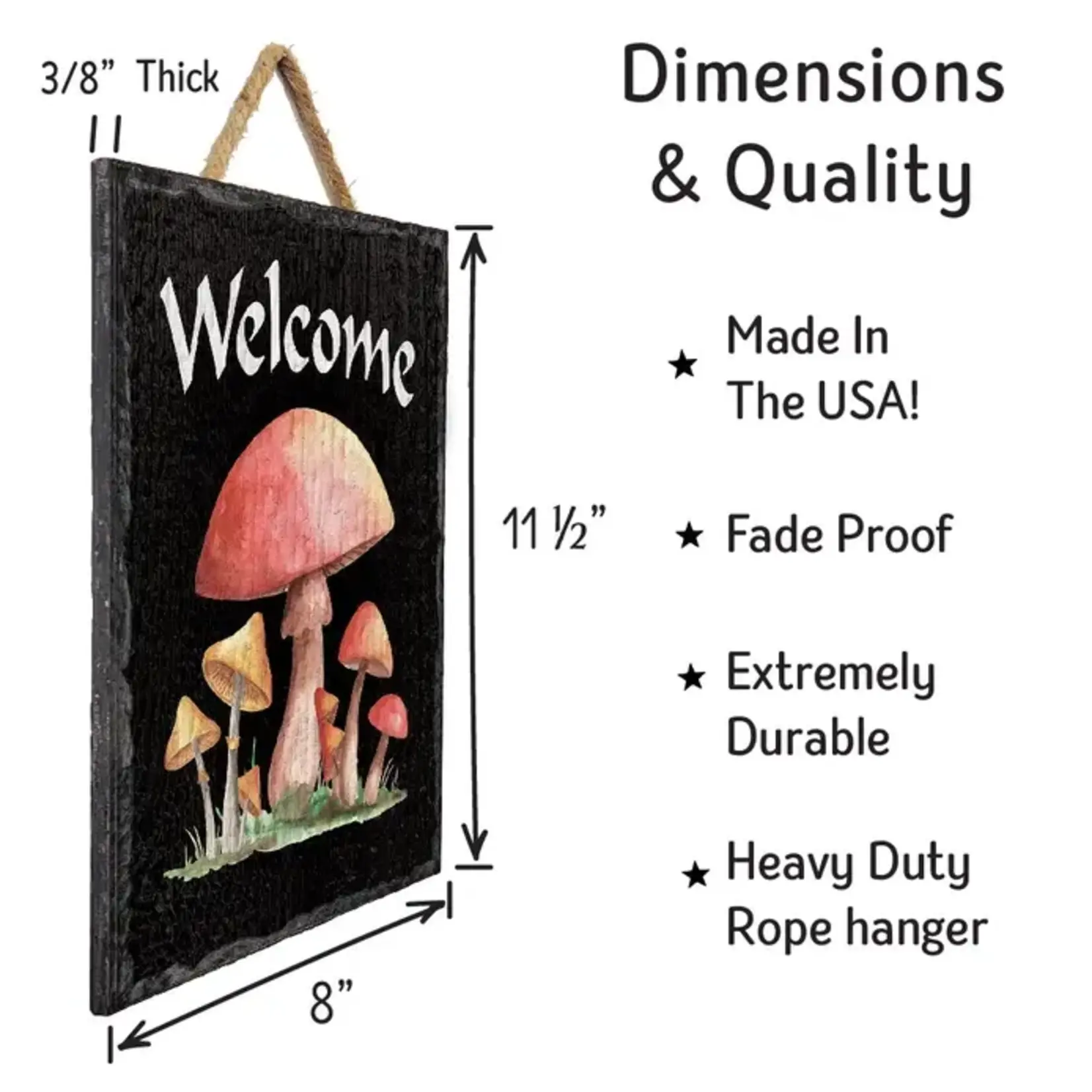 Mushrooms Welcome - Slate Impressions