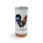 Dean Crouser Dean Crouser Rooster Metal Tumbler with Lid - White
