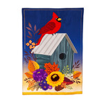 Cardinal Birdhouse Garden Flag