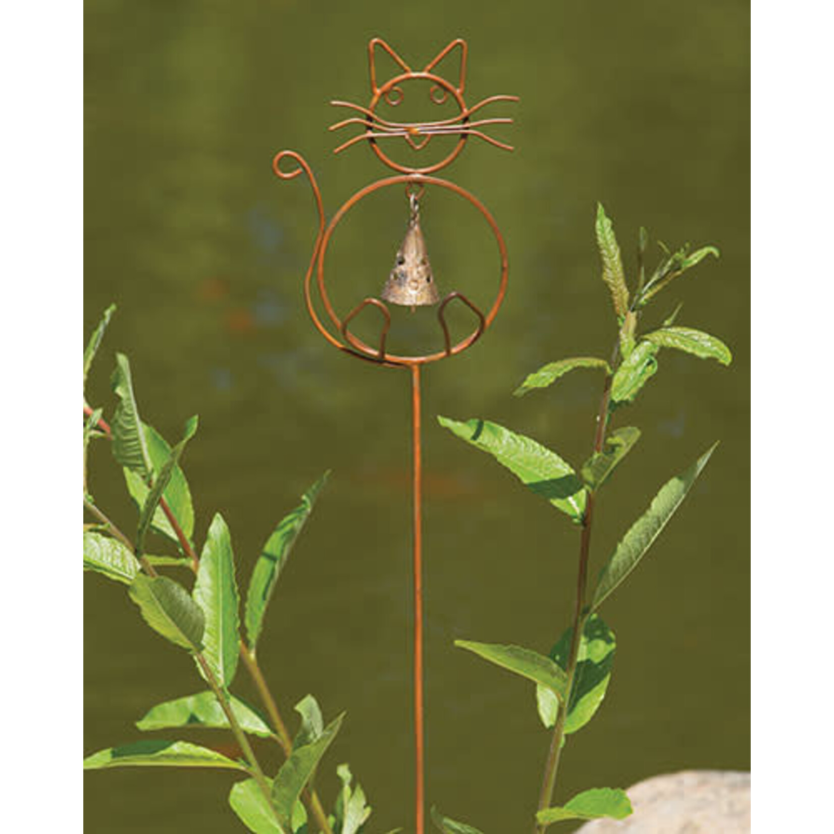 Cat With Bell Garden Stake