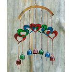Hearts On Arch Wind Chime - Multicolor