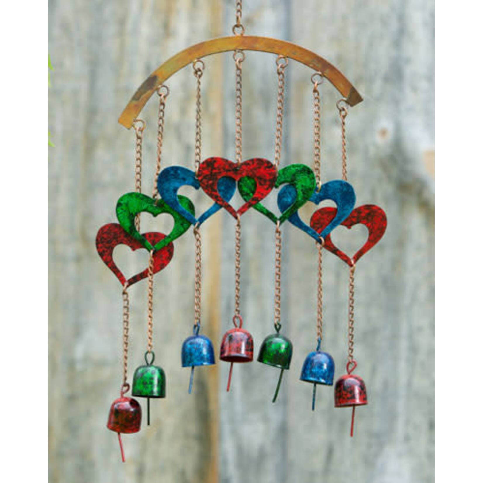 Hearts On Arch Wind Chime - Multicolor