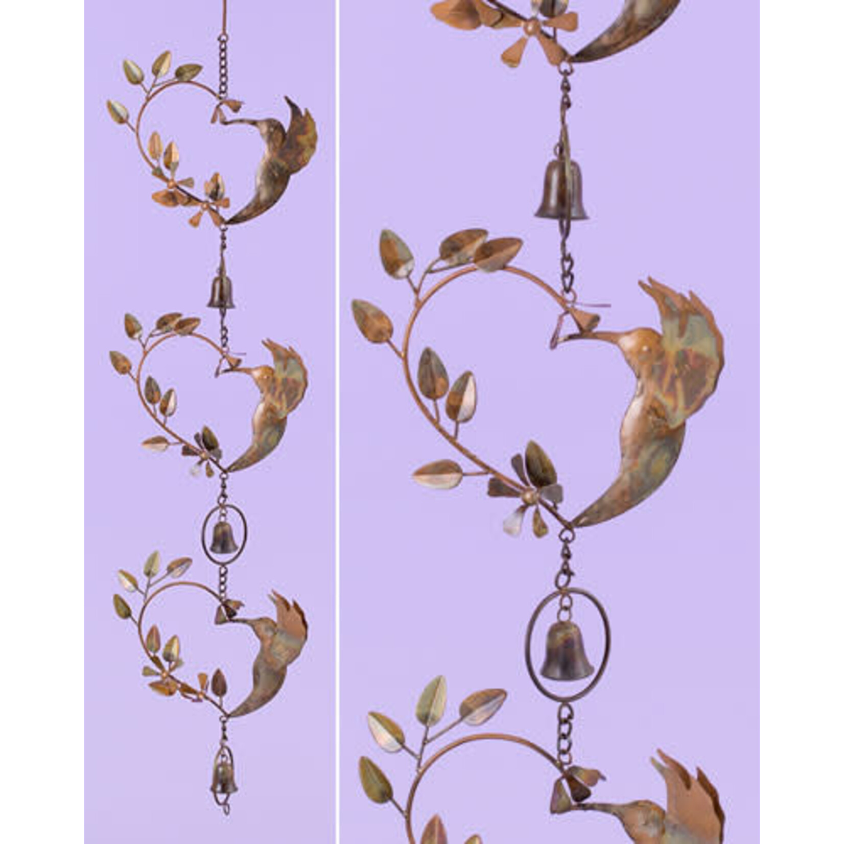 Hummingbird Heart Ornament w/Bells
