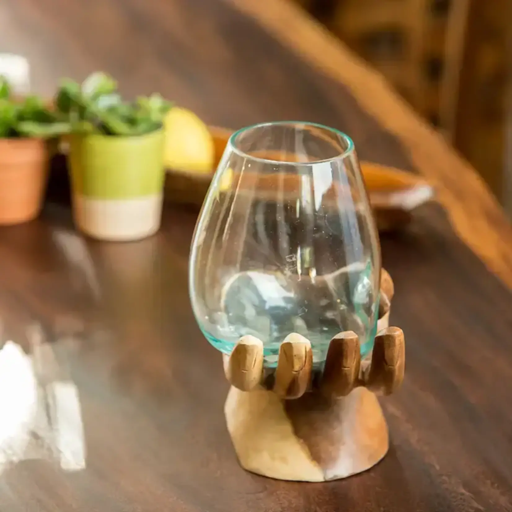 Garden Age Supply Blown Glass Vase - Buddha Hand