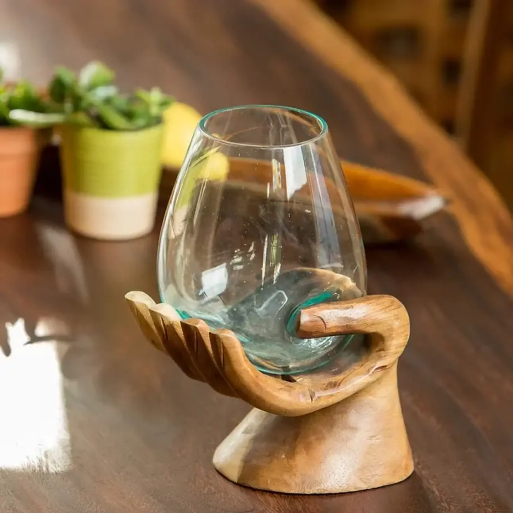 Garden Age Supply Blown Glass Vase - Buddha Hand