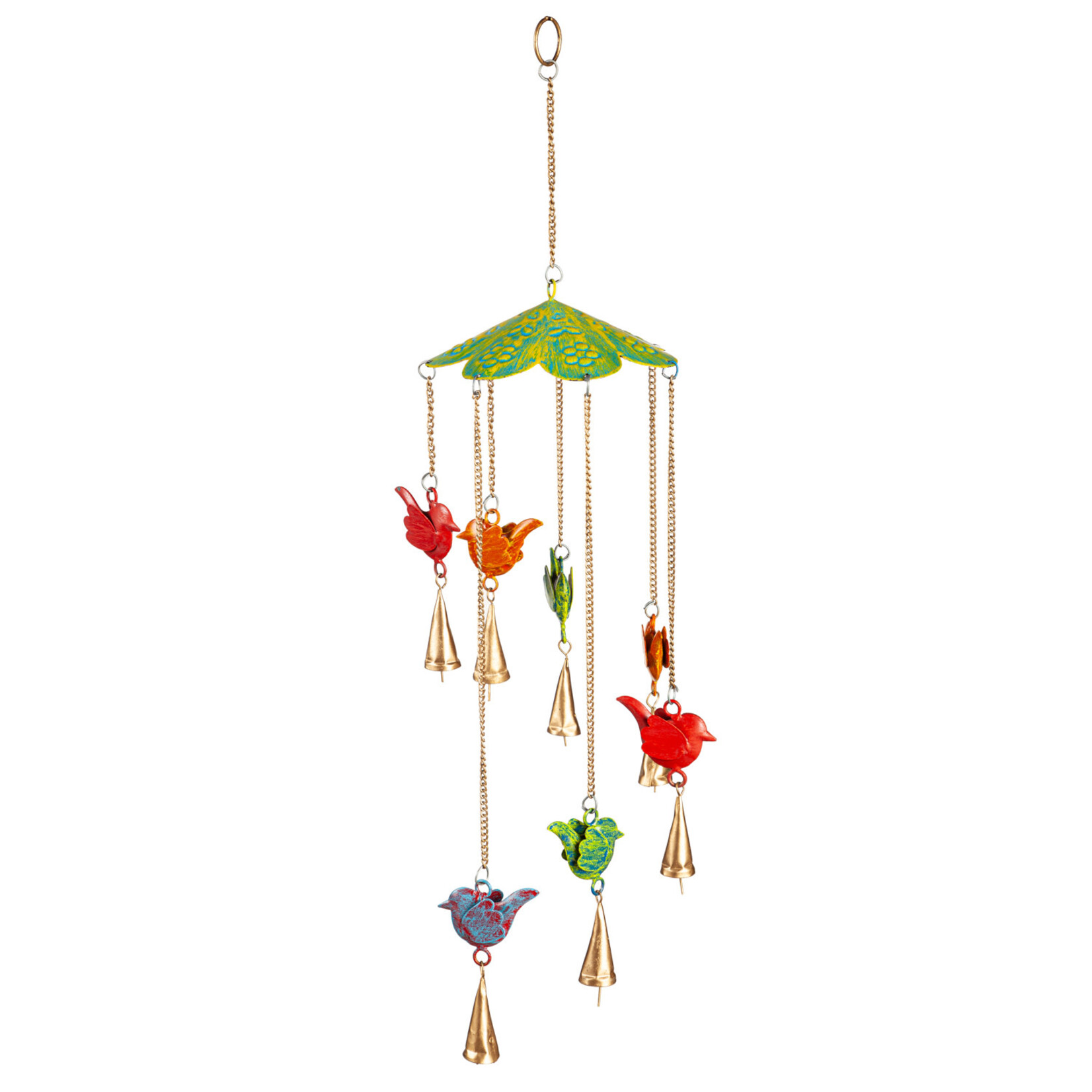 Colorful Metal Birds Hanging Garden Decor