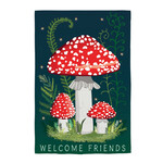 Welcome Friends Mushroom Garden  Flag