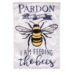 Feed the Bees Moire Garden Flag