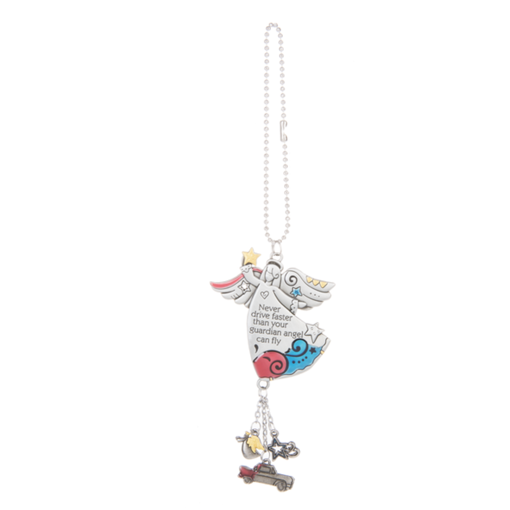 Never drive faster than your guardian angel can fly Car Charm