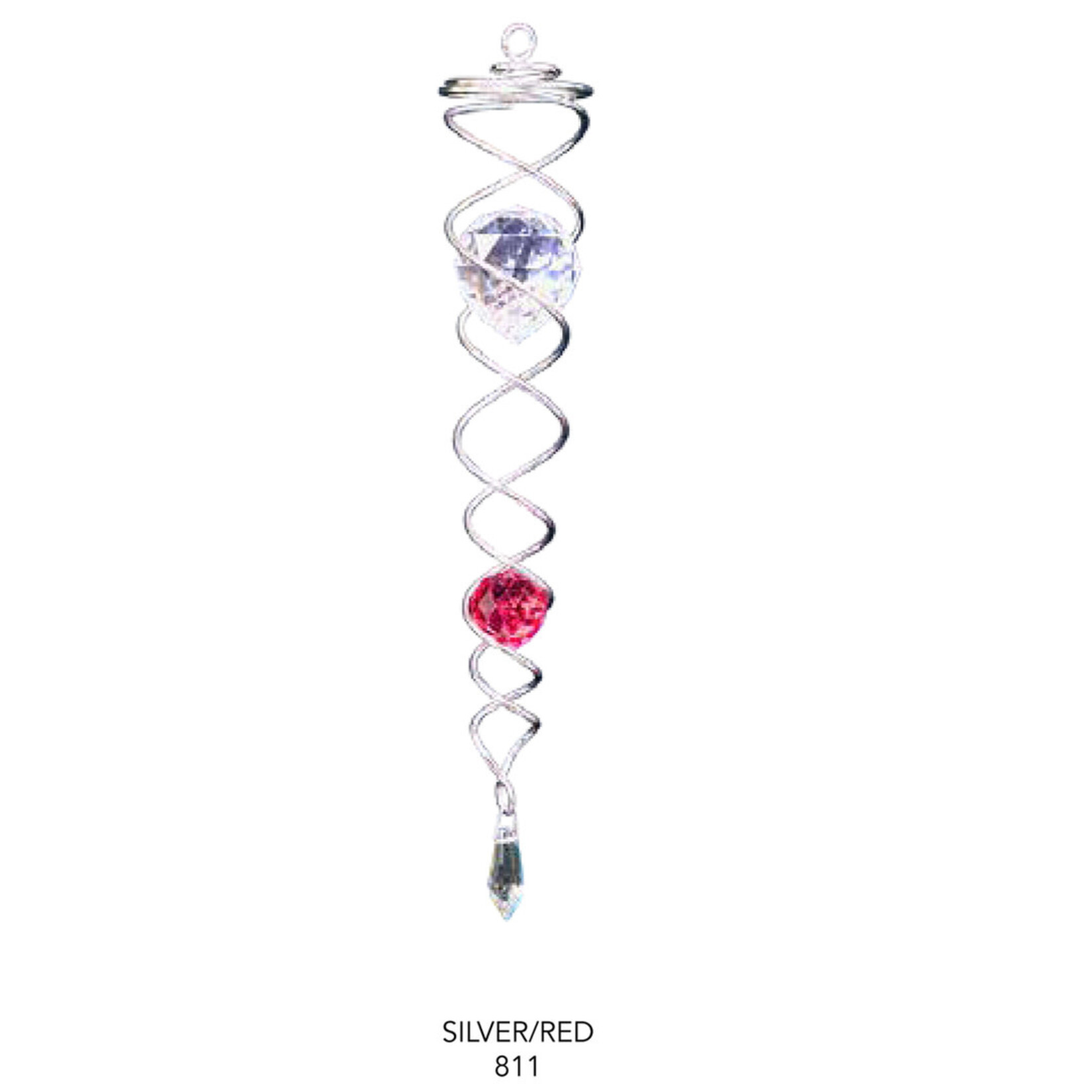 Spinfinity Crystal Silver/Red Twister