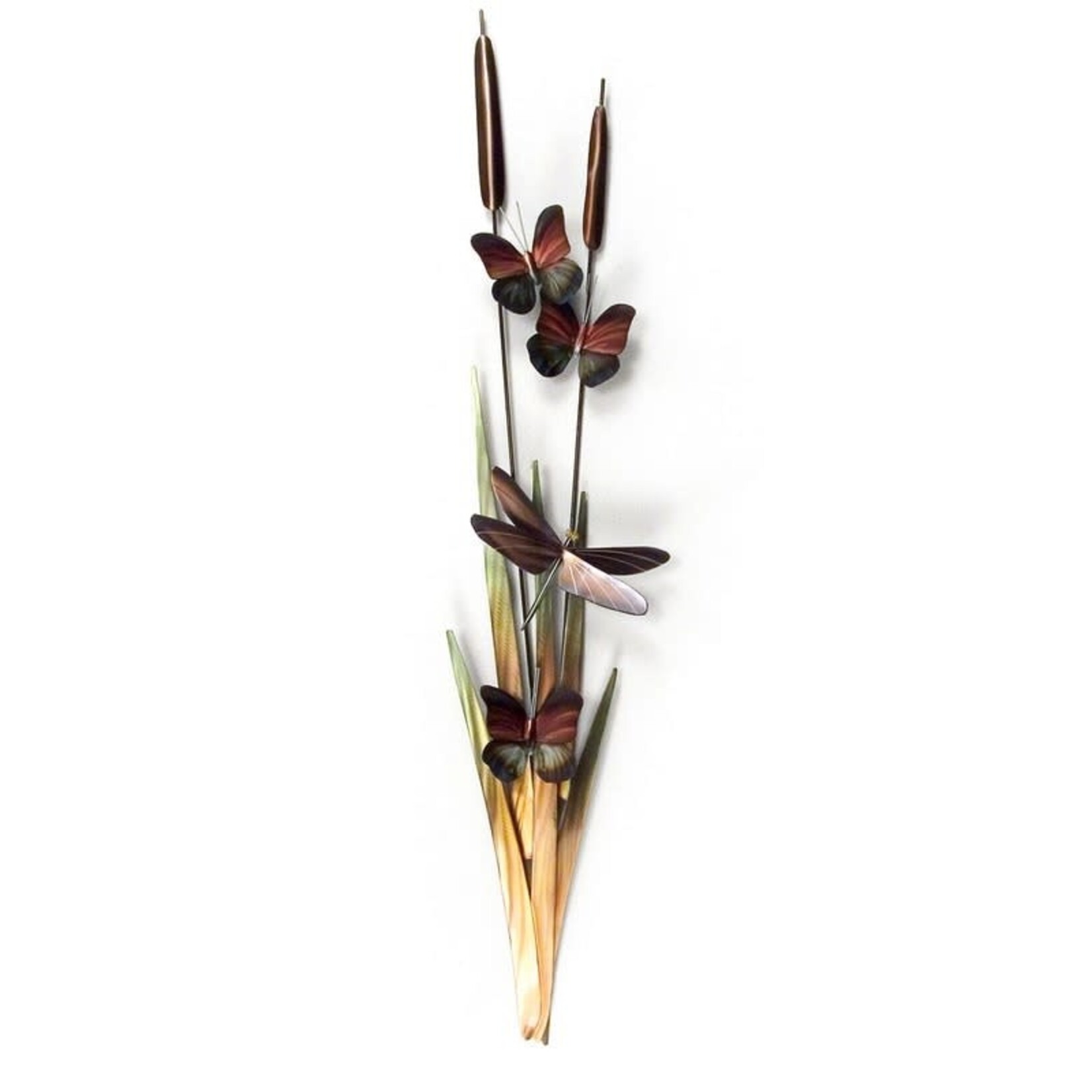 Copper Art LLC Dragonfly With Cattails Wall Hanging