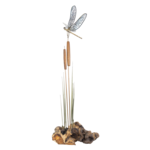 Copper Art LLC Dragonfly on Cattails Decor