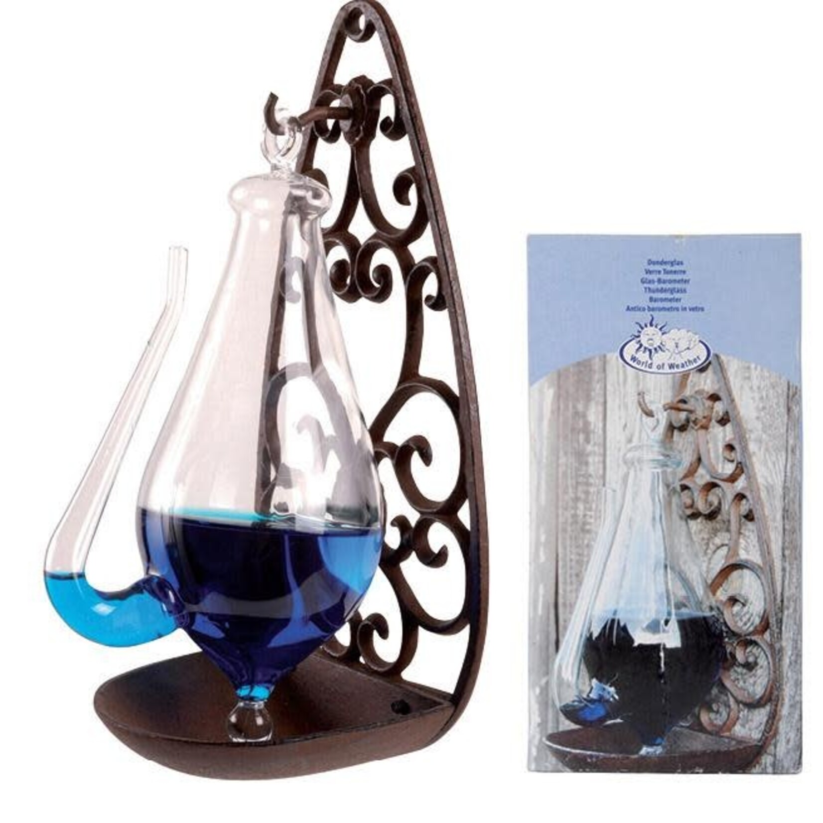 Weather Glass with Cast Iron Holder