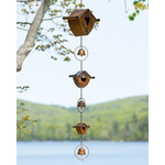 Triple Birdhouse & Bells  Hanging Ornament  (G 20)