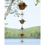 Triple Birdhouse & Bells  Hanging Ornament