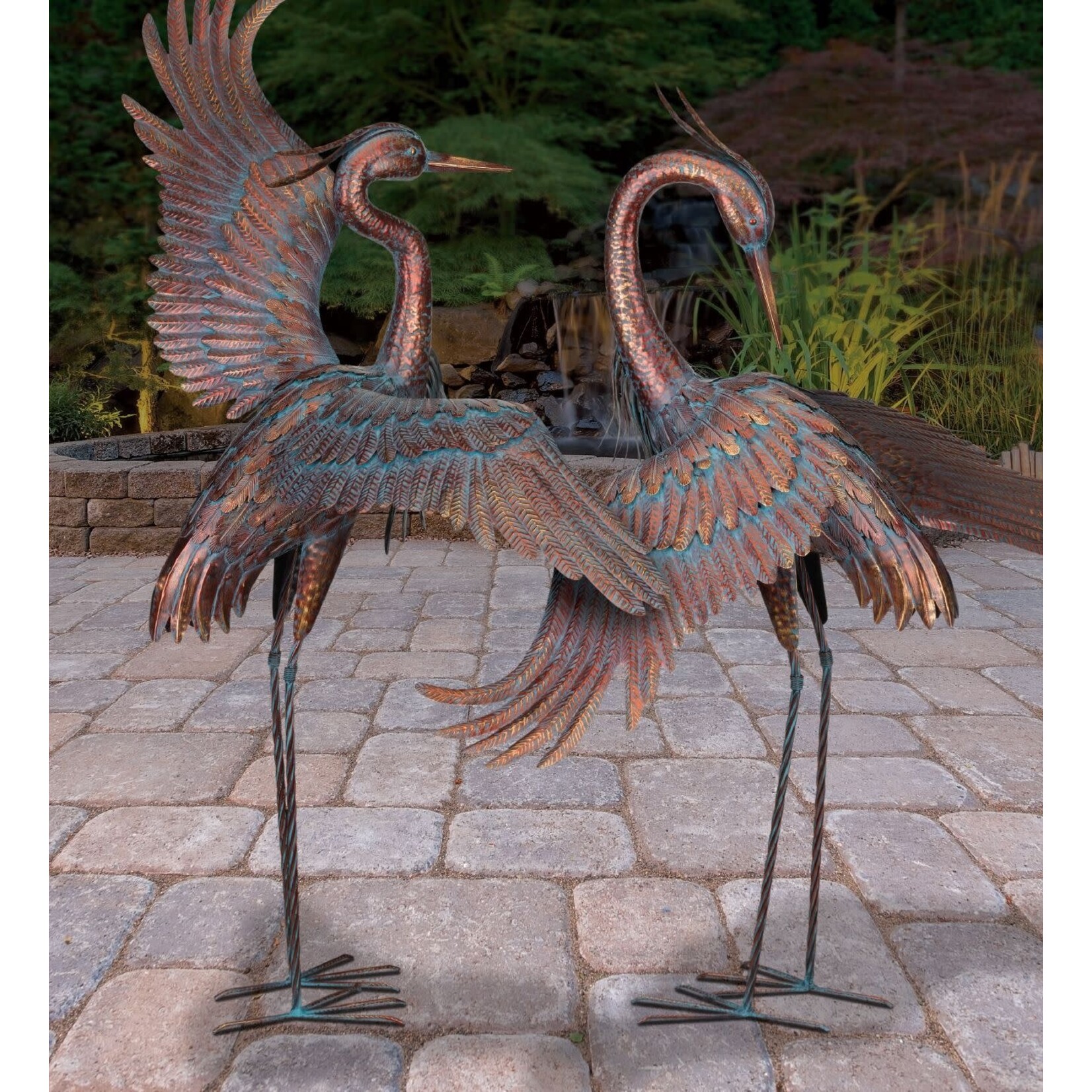 Regal Art & Gift Copper Patina Heron Preening