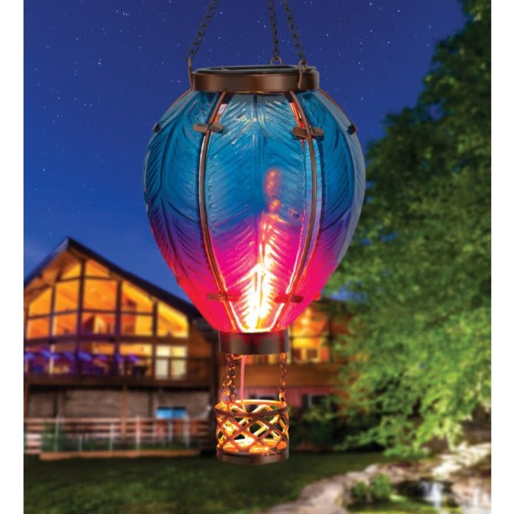 Regal Art & Gift Hot Air Balloon Solar Blue