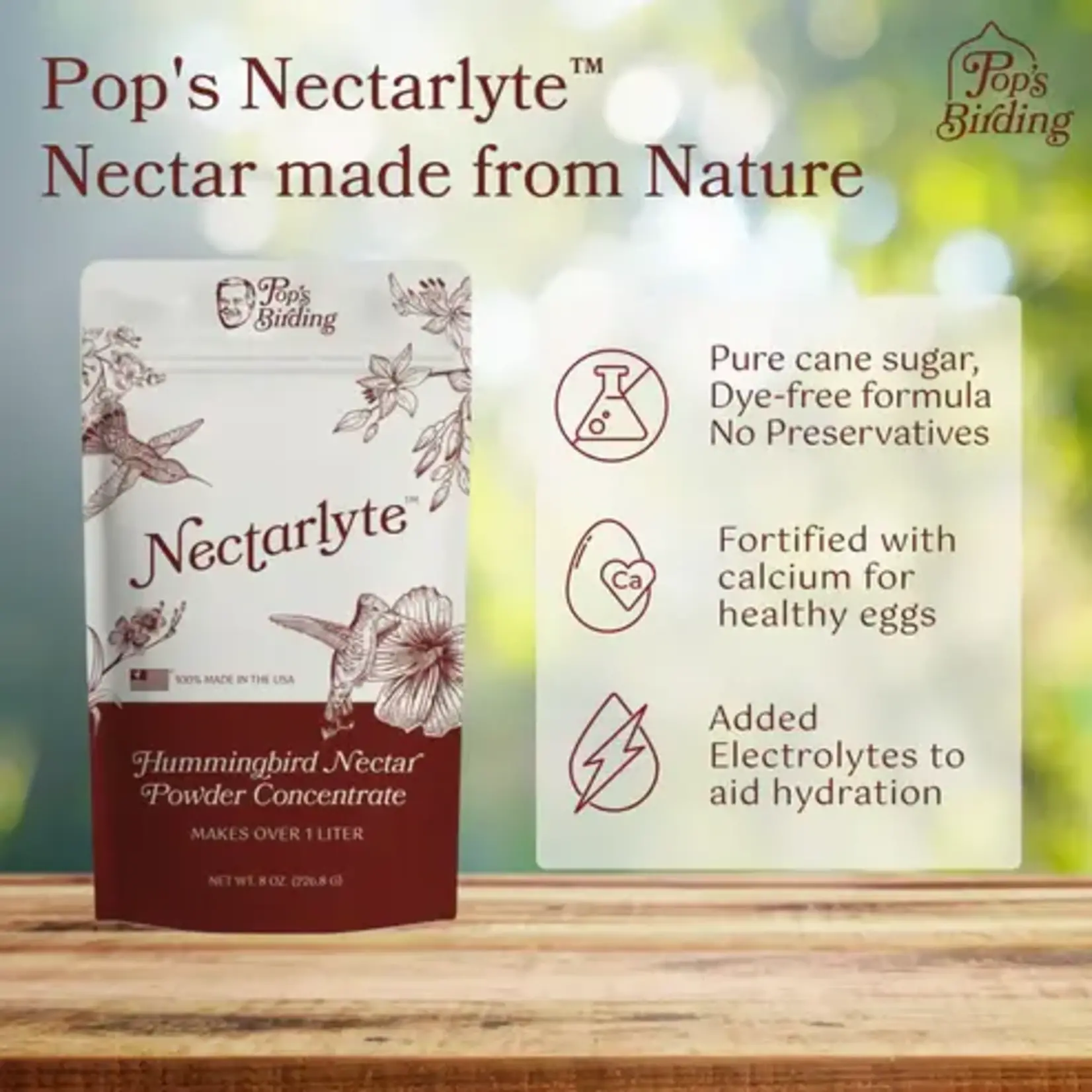 Pop's Hummingbird Swing Nectarlyte Power Nectar 2lb Concentrate