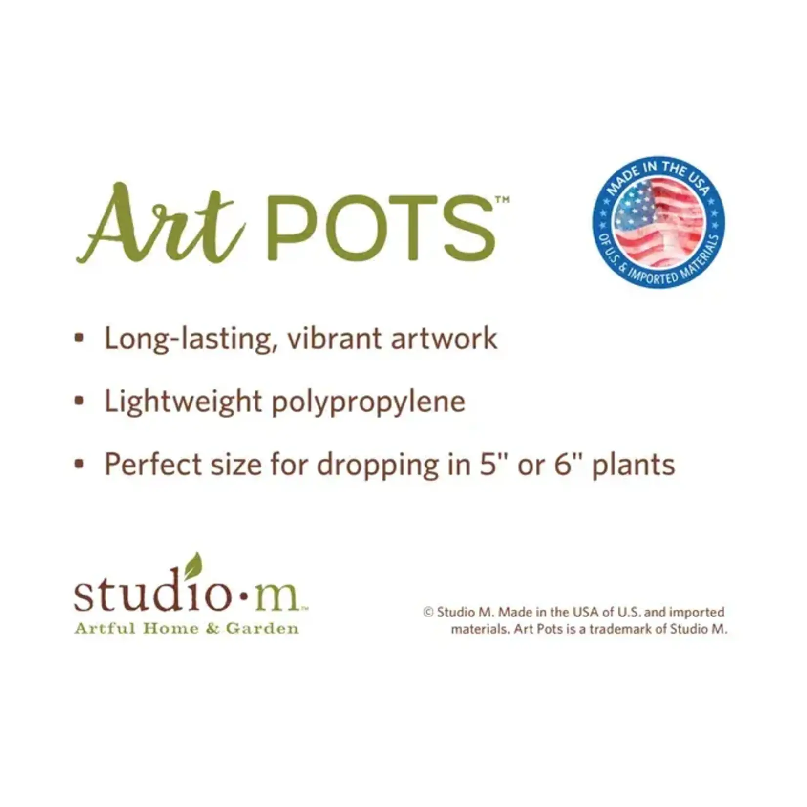 Studio M Plant Happiness 6" Art Pot