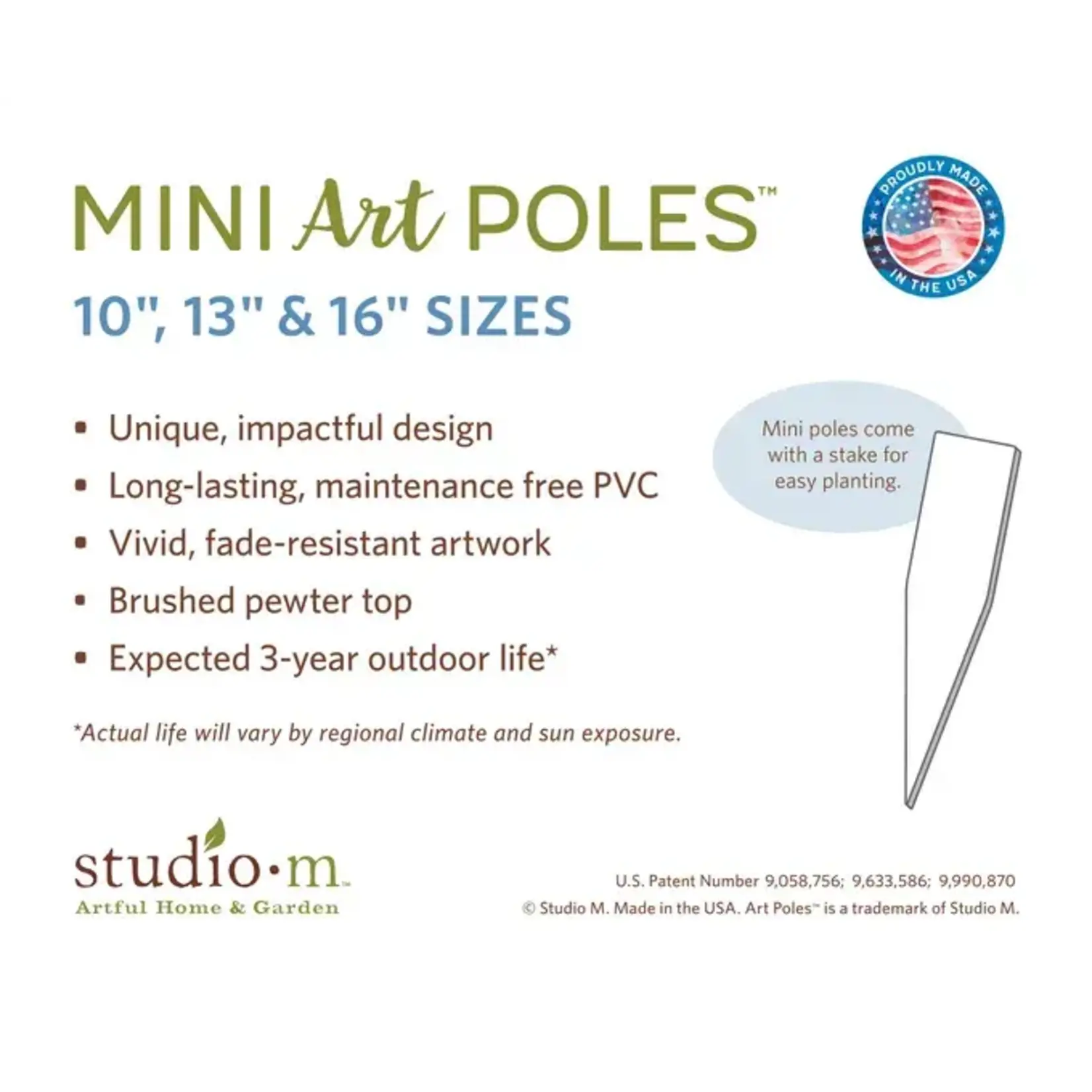 Studio M Choose Your Friends 13" Mini Art Pole