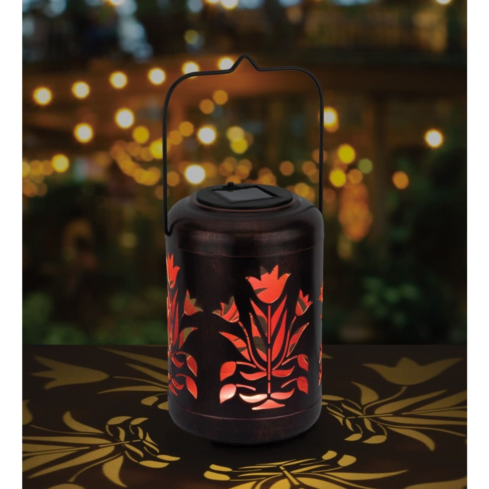 Regal Art & Gift Flower Shadow Lantern - Red