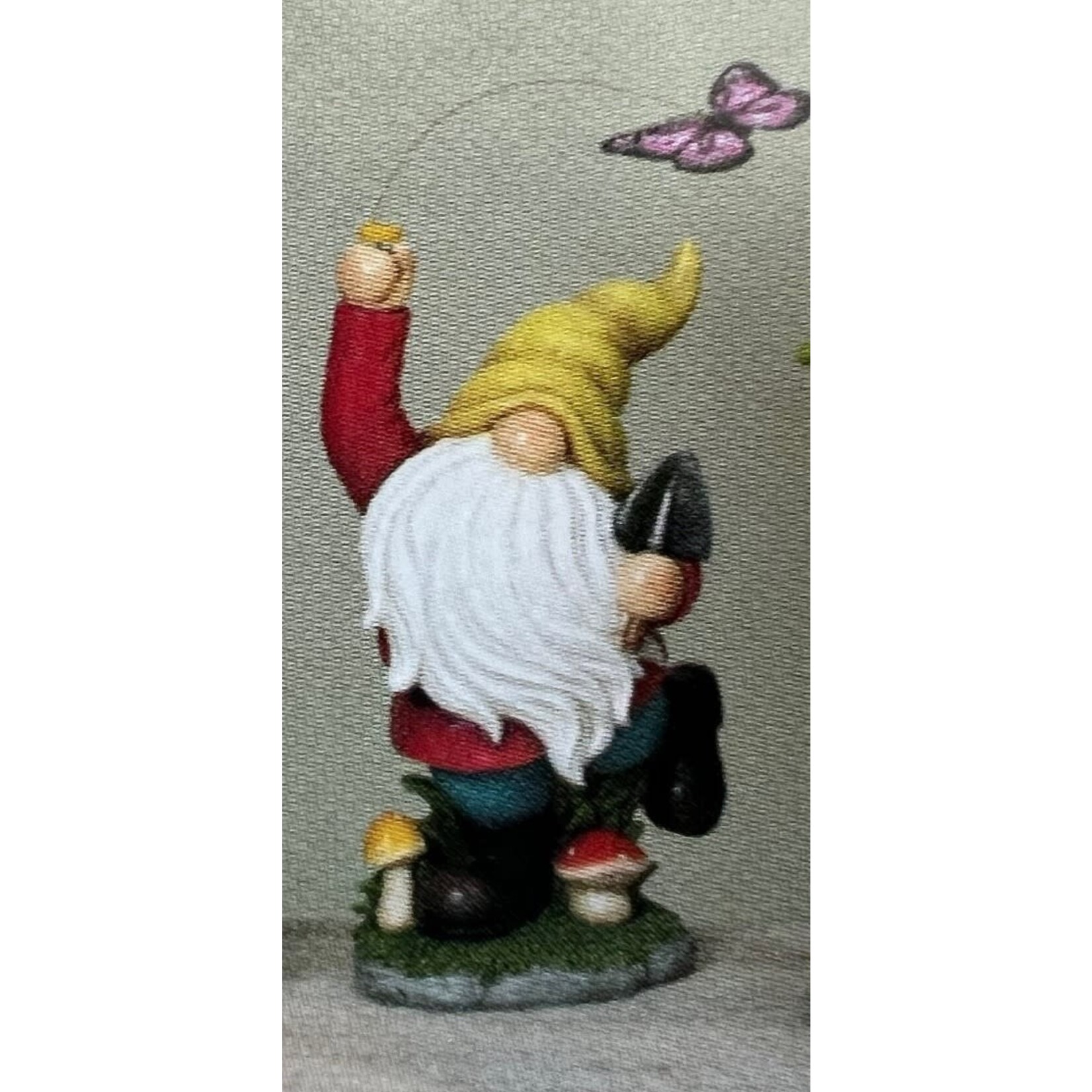 Solar Gnome Figurine Flying  Purple Butterfly