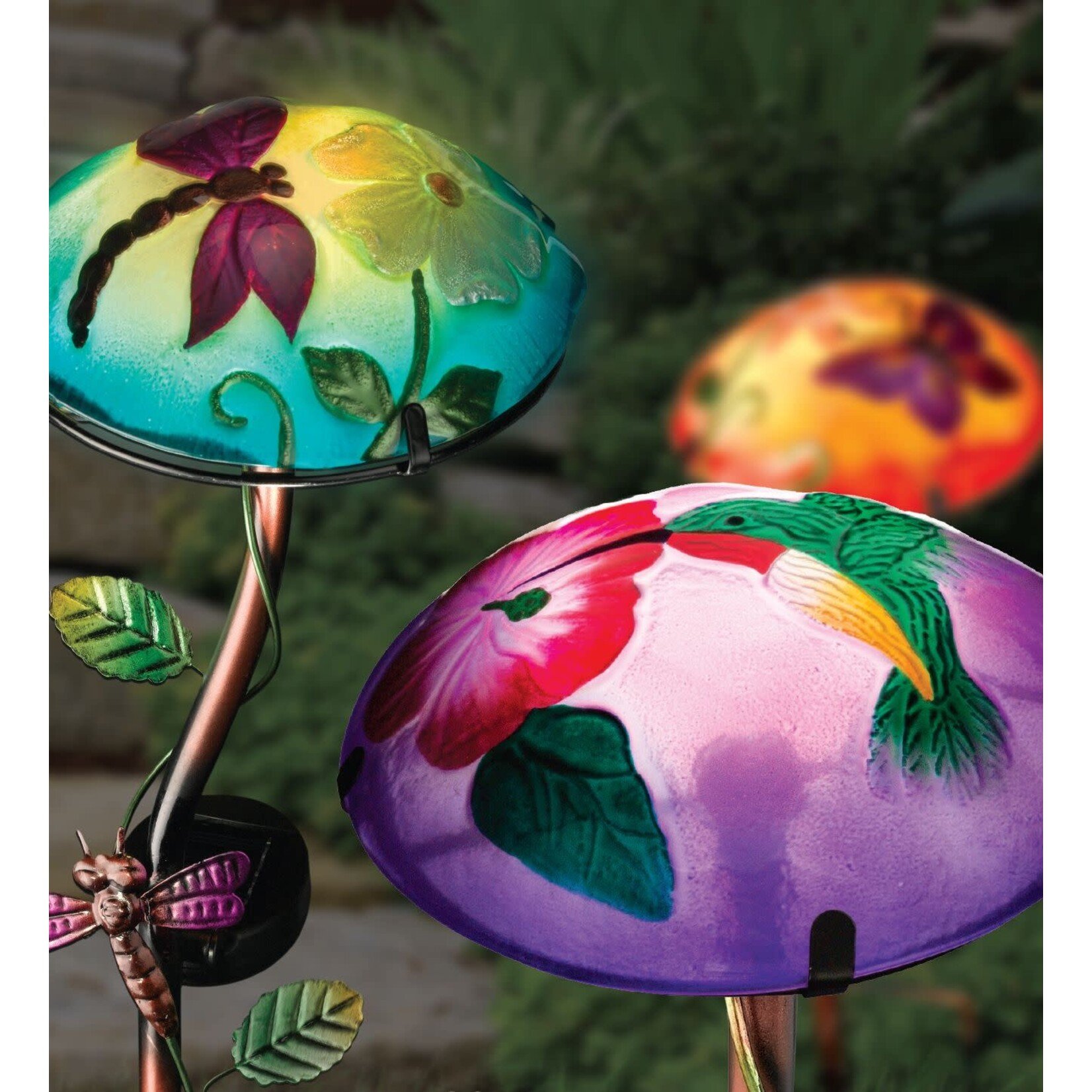 Regal Art & Gift Solar Mushroom Stake Hummingbird