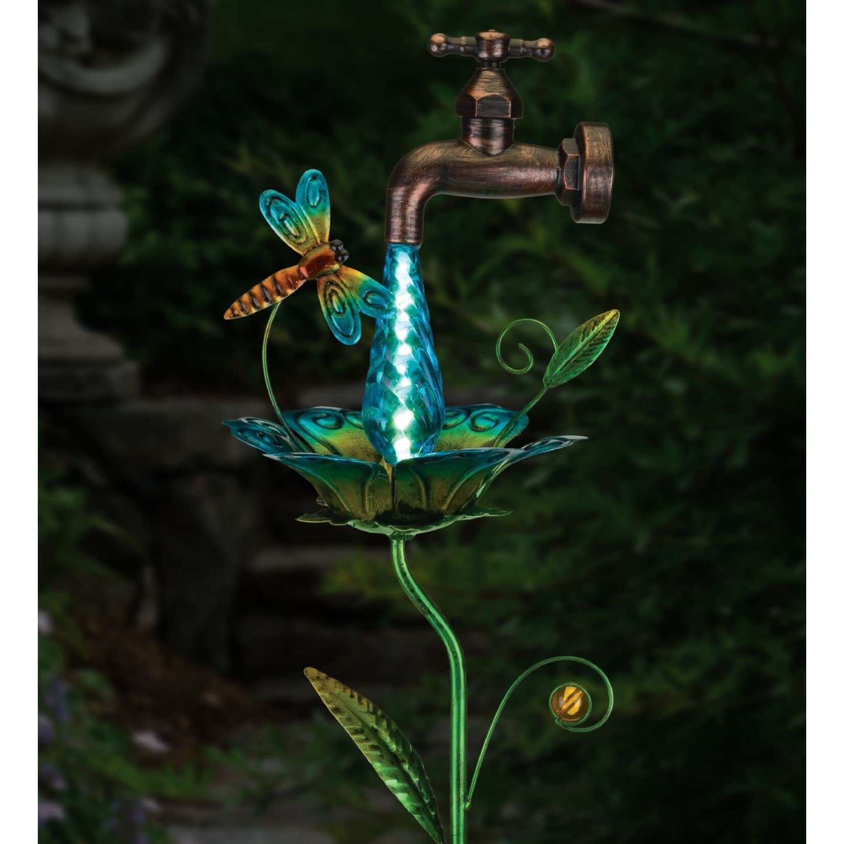 Regal Art & Gift Waterdrop Solar Stake Dragonfly