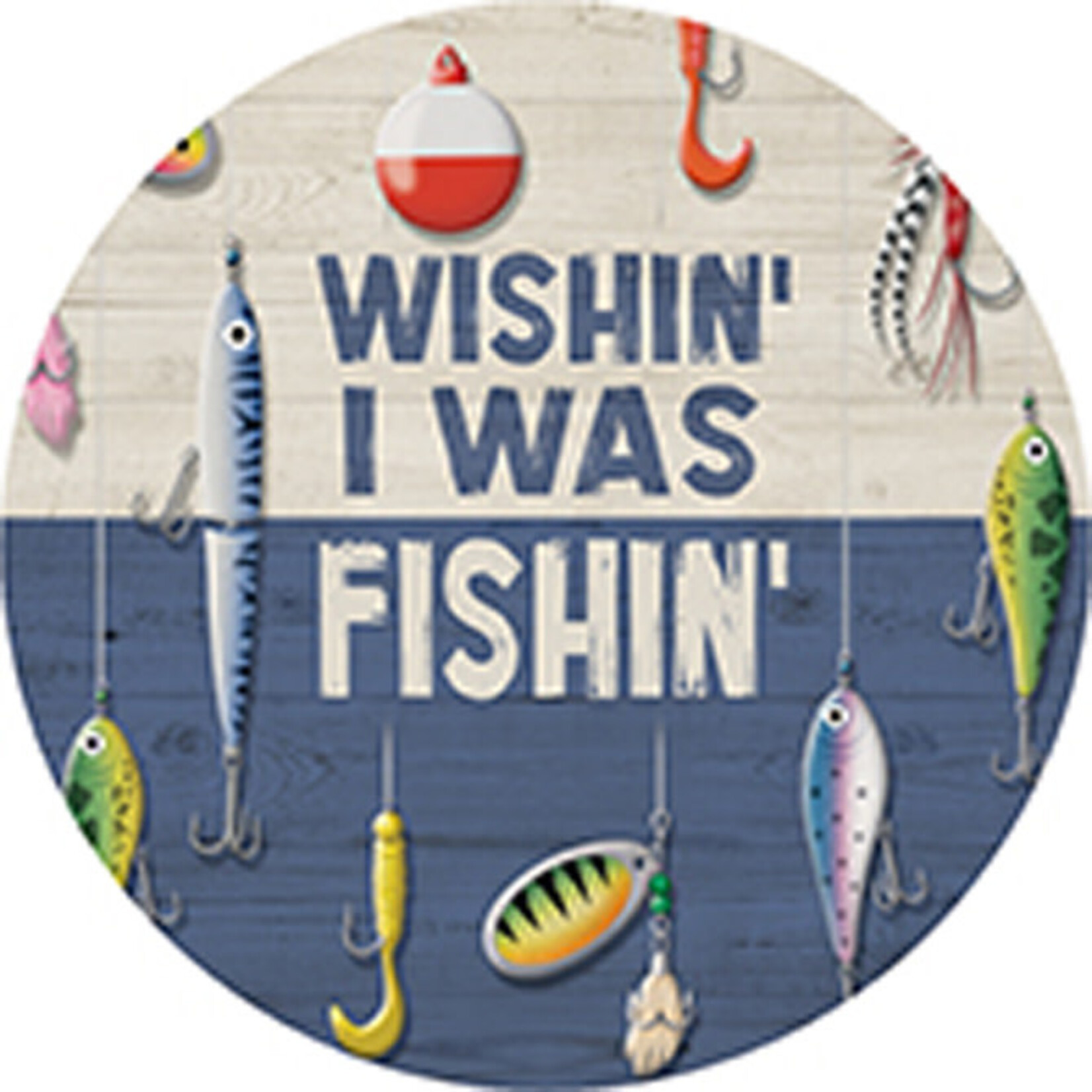 Wishing I Was Fishing Car Coaster