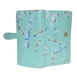Dragonflies Large Wallet / Light Green / With Zipper