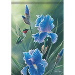 "Blue Iris Hummingbird" Lg Flag