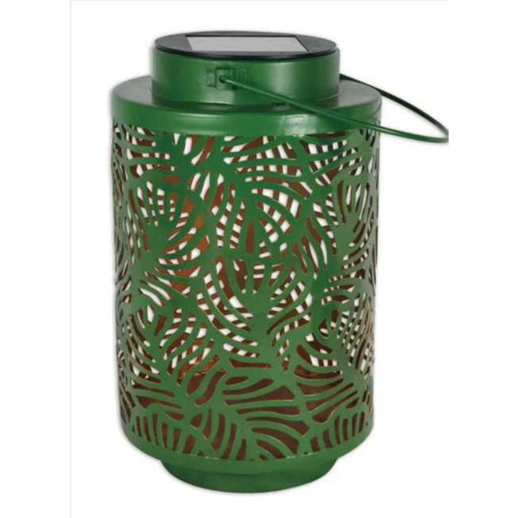 Gold Lined Solar Lantern - Green