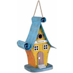 Turquoise/Yellow Birdhouse    ( H17 )