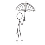 Man With Umbrella Rain Gauge