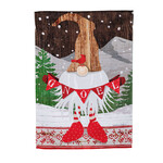 Gnoel Gnome Suede Garden Flag